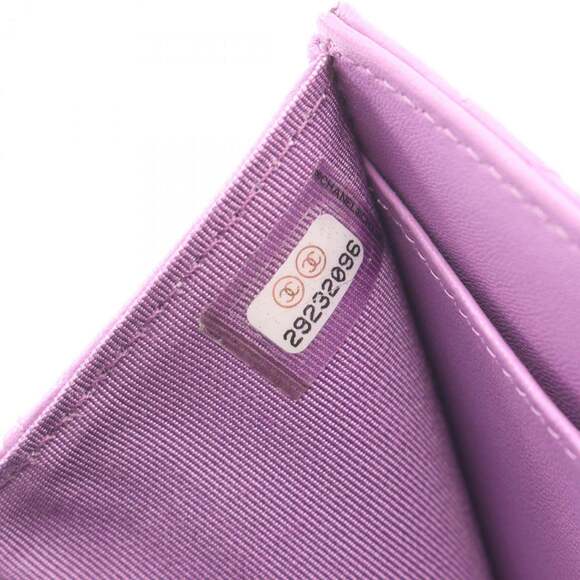 CHANEL Purple Lambskin Leather Wallet main image 2
